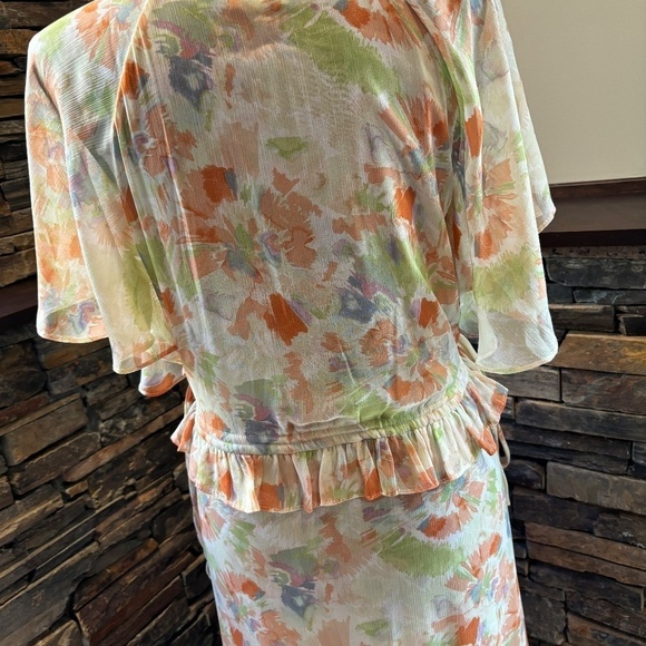 MISA Los Angeles Alana Floral Flutter Maxi Dress Women Size S - Picture 13 of 15